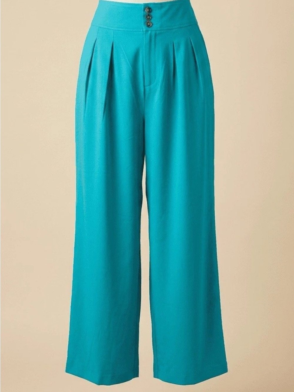 Bar III Teal Pleated Wide-Leg Pants